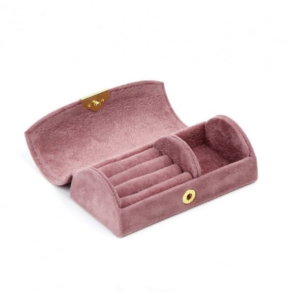 Мини шкатулка для украшений органайзер, розовая, С11060