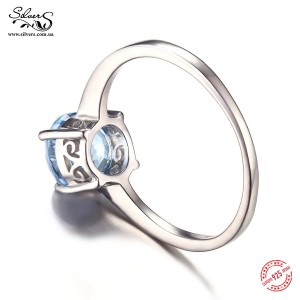Кольцо с голубым топазом, С1597