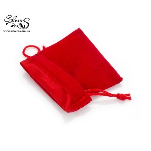 Подарочный мешочек красный бархатный, С0007