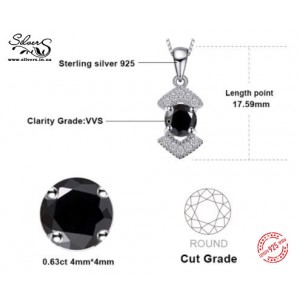 Серебряная подвеска кулон цирконий черный шпинель, С2106