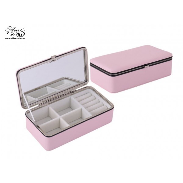 Шкатулка для украшений органайзер коробка розовая , С2140