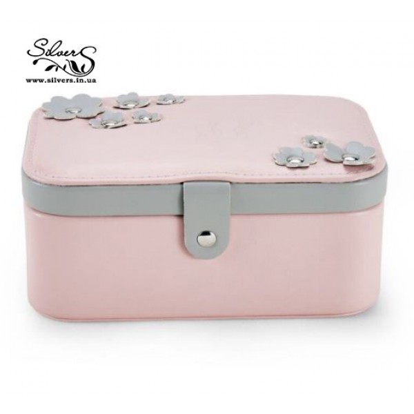 Шкатулка для украшений органайзер коробка косметичка розовая, С2143