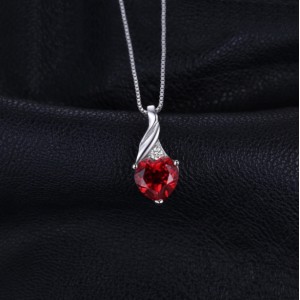 Серебряная подвеска кулон с рубином и цирконием ​, С2267