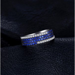 Кольцо синий шпинель и цирконий , С2275