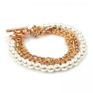 Жіночий браслет "Ланцюг з перлами", С11096