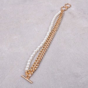 Жіночий браслет "Ланцюг з перлами", С11096