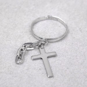Женское кольцо "Крест и цепочка", С11283