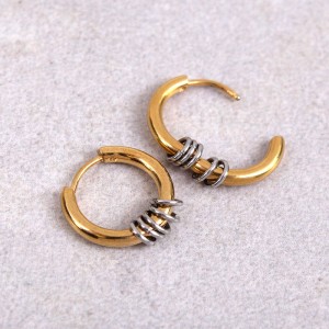 Серьги-кольца, золотистые, С11357