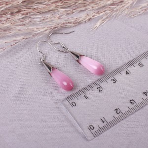 Сережки женские "Капля", розовые, С11593