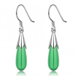 Сережки жіночі "Крапля", зелені, С11595