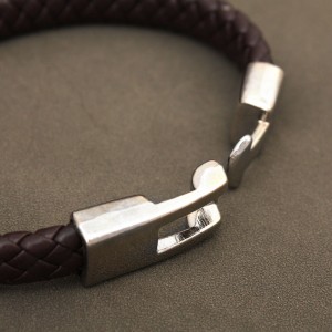 Мужской кожаный браслет, коричневый, С11651