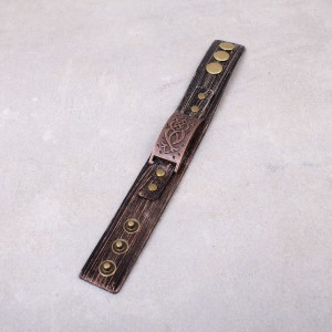 Кожаный браслет "Vintage" коричневый, С11653