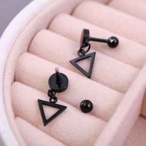 Сережки "Трикутник", чорні, С11790