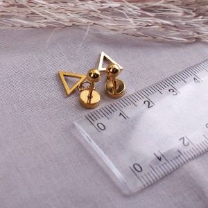 Сережки "Трикутник", золотисті, С11791