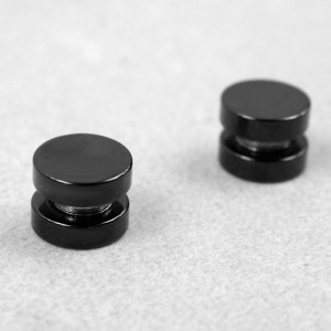 Сережки на магніті "Зірка Давида", чорні, С11817