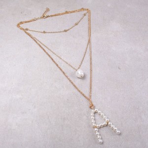 Ожерелье женские с жемчугом "Буква А", С11930