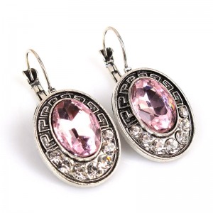 Женские серьги с розовым камнем, С11937