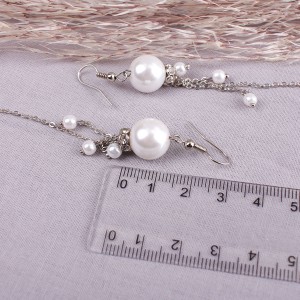 Сережки жіночі з підвісками, з перлами, С11949