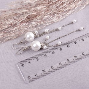 Сережки жіночі з підвісками, з перлами, С11949