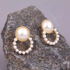Сережки пусети з перлами, С11966