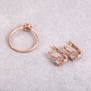 Набор Xuping, кольцо + сережки, позолота, С12313