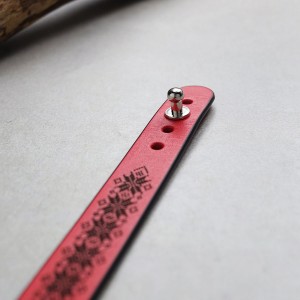 Кожаный браслет "Вышиванка", красный, С13004
