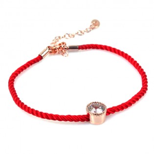 Жіночий браслет, червона нитка з каменем