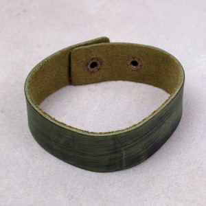 Кожаный браслет широкий, зеленый, С13080