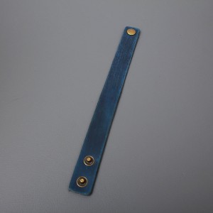 Кожаный браслет широкий, синий, С13081