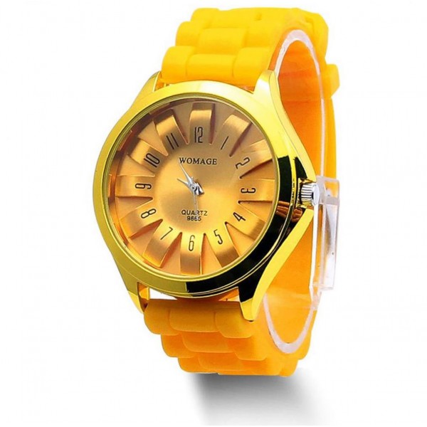 Силиконовые часы, желтые, С13143