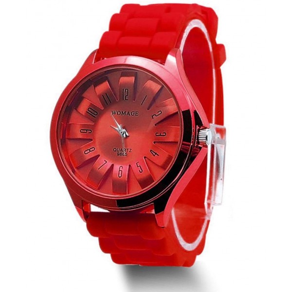 Силиконовые часы, красные, С13166
