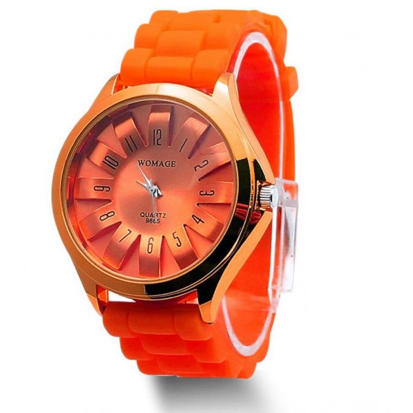 Силиконовые часы, оранжевые, С13169