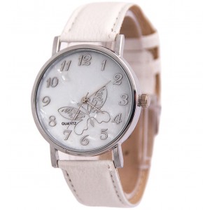 Женские часы "Бабочка", белые, С13177