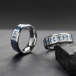 Мужское кольцо "Руны викингов" Светится в темноте