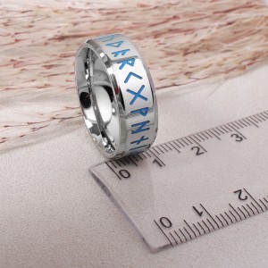 Мужское кольцо "Руны викингов" Светится в темноте, С13317