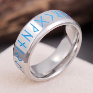 Мужское кольцо "Руны викингов" Светится в темноте, С13317