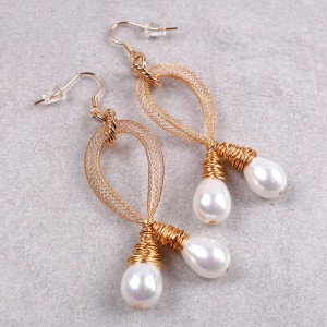 Сережки Xuping з перлами, позолота 18K, С13374