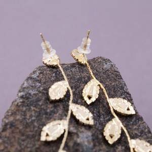 Жіночі сережки гвоздики "Листя", С13420