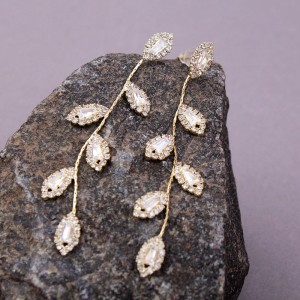 Жіночі сережки гвоздики "Листя", С13420