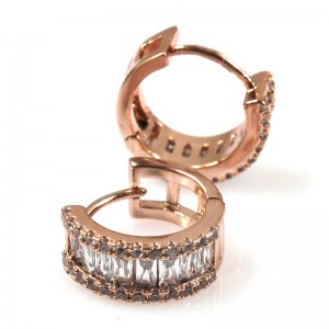 Жіночі сережки кільця з цирконієм, С13464