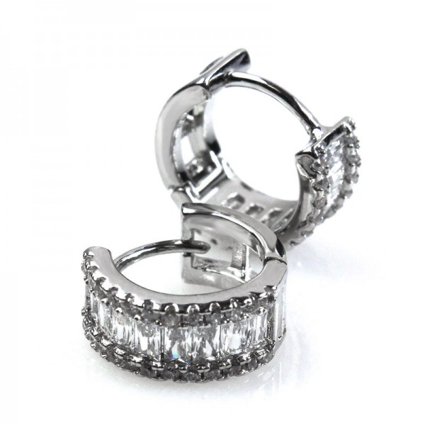 Жіночі сережки кільця з цирконієм, С13465