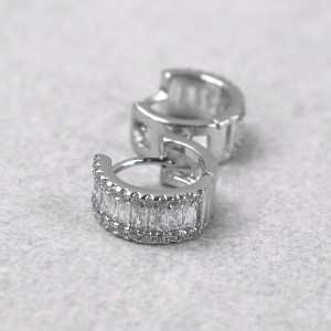 Жіночі сережки кільця з цирконієм, С13465