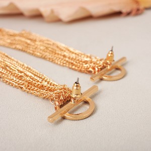Жіночі висячі сережки, золотисті, С13607