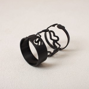 Набор колец, кольца на фаланги, черный, С13611