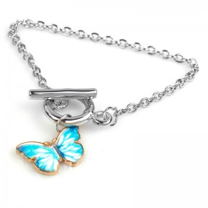 Жіночий браслет "Блакитний метелик", С13618