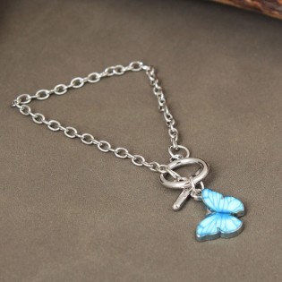 Жіночий браслет "Блакитний метелик"