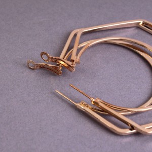 Женские серьги-кольца, золотистые, С13637