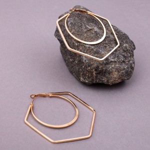 Женские серьги-кольца, золотистые, С13637
