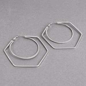 Жіночі сережки-кільця, сріблястий, С13638
