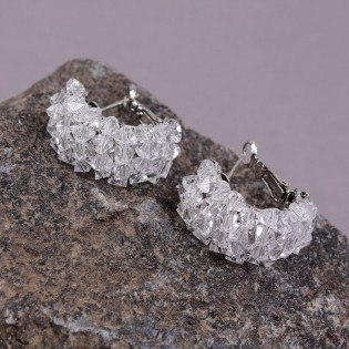 Жіночі сережки кільця з камінням